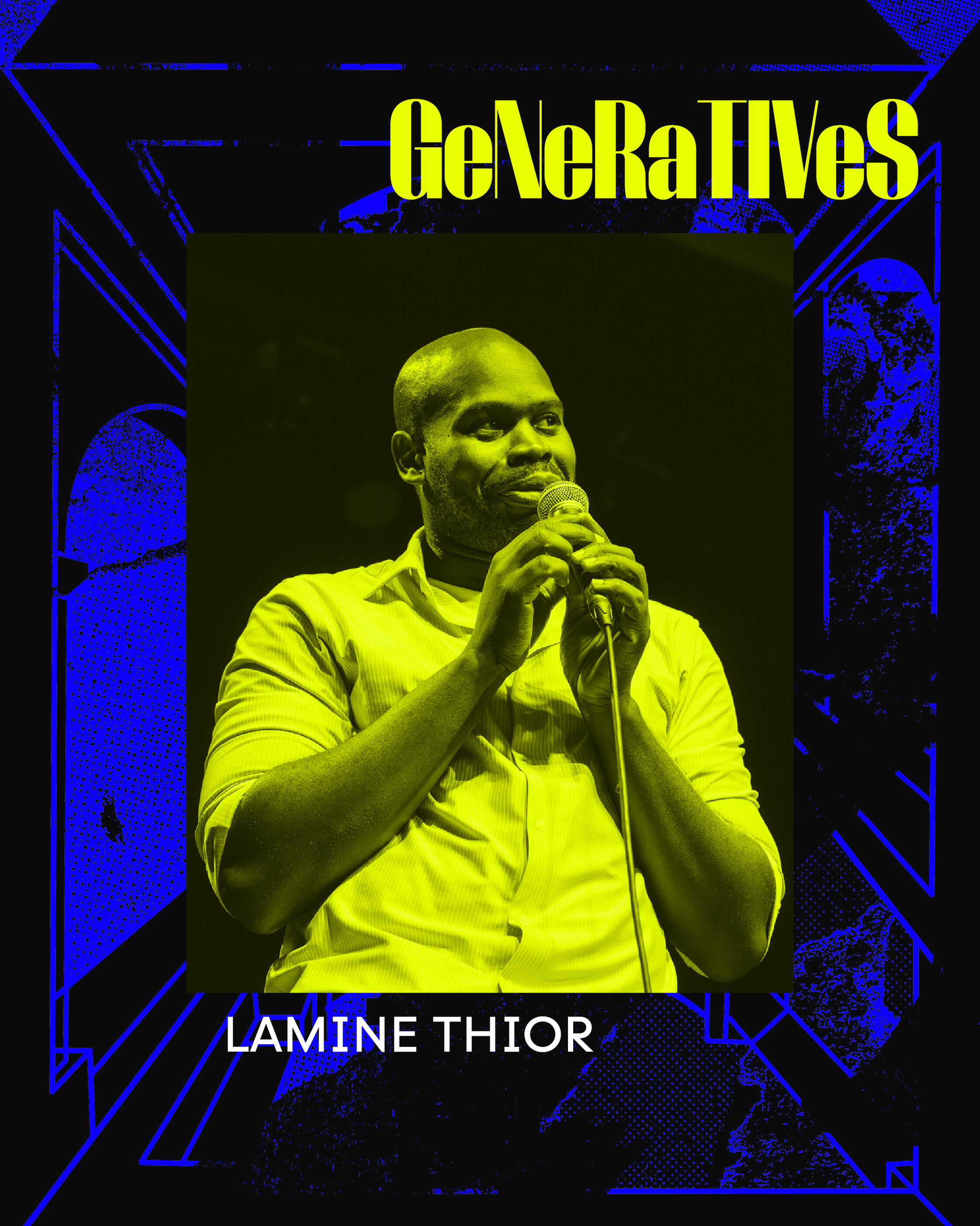 Cartel de Lamine Thior hablando en un escenario